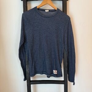 Vintage y2k Hollister Long Sleeve T-Shirt Mens Size L Blue Crew Neck Casual‎ Top